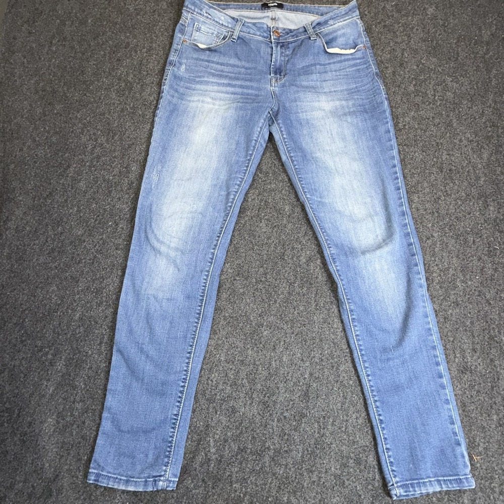 Kensie Jeans Womens‎ 4/27 Skinny Stretch Medium Wash Denim Blue Mid Rise